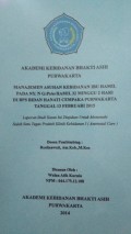 Manajemen Asuhan Kebidanan Ibu Hamil Pada Ny. N G1P0A0 Hamil 32 Minggu 2 Hari Di BPS Bidan Hanati Cempaka Purwakarta Tanggal 13 Februari 2015