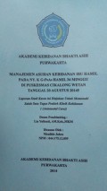 Manajemen Asuhan Kebidanan Ibu Hamil Pada Ny. K G1P0A0 Hamil 34 Minggu Di Puskesmas Cikalong Wetan Tanggal 20 Agustus 2014