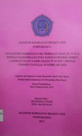 MANAJEMEN KEBIDANAN IBU BERSALIN PADA NY. W P1A0 DENGAN HAEMORAGIE POST PARTUM PRIMER AKIBAT LASERASI JALAN LAHIR GRADE IV DI RST CIREMAI CIREBON TANGGAL 20 FEBRUARI 2013